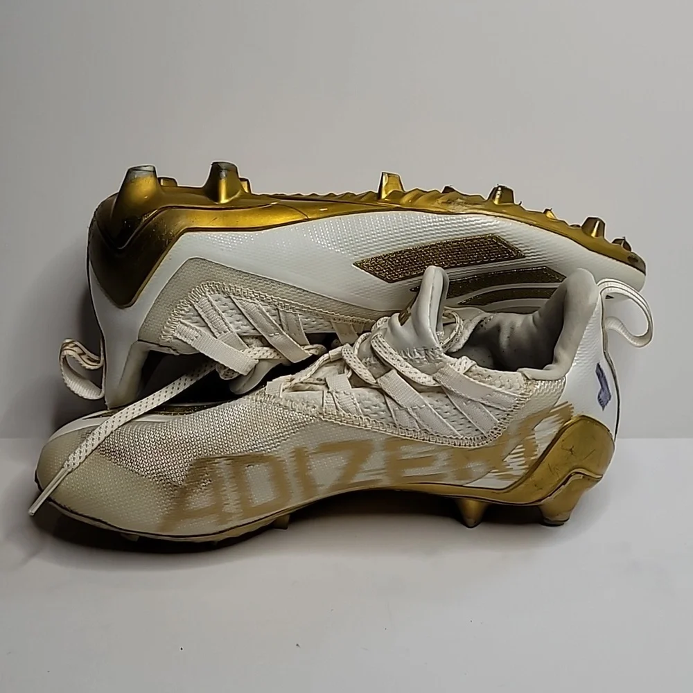Adidas Adizero Football Cleats 9 mens FX4237 white gold metallic